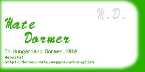 mate dormer business card